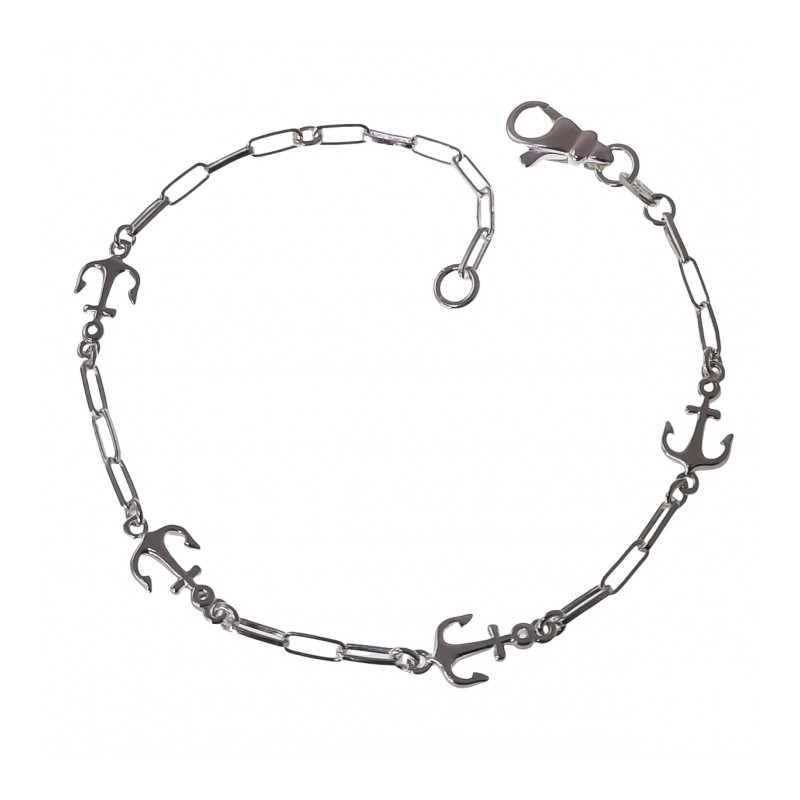 Pulsera forzada alargada ancla