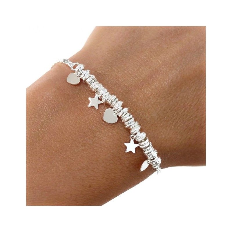 Pulsera veneciana corazón estrella