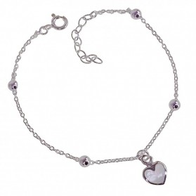 Pulsera combinada corazón nácar