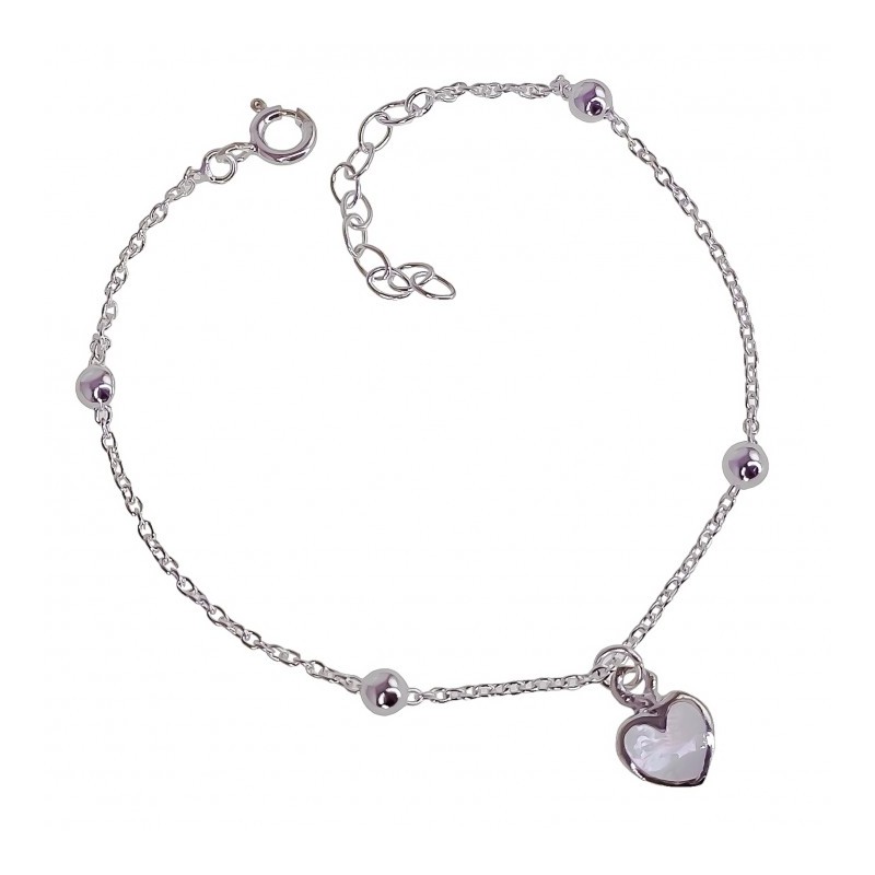 Pulsera combinada corazón nácar