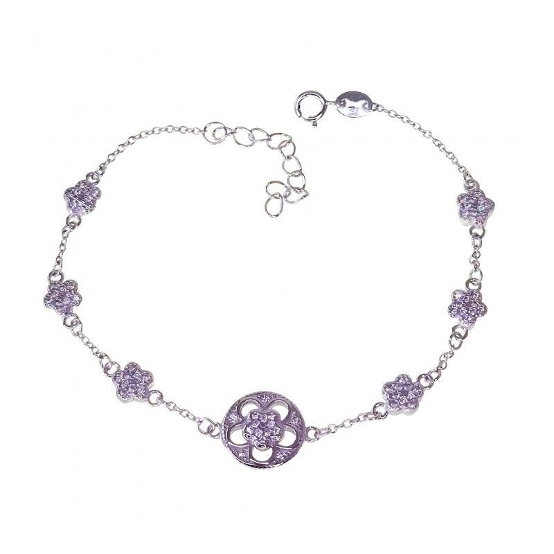 Pulsera circonitas rodiada