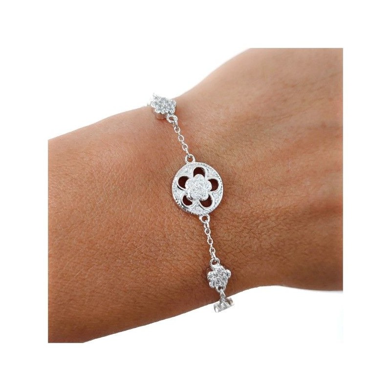 Pulsera circonitas rodiada