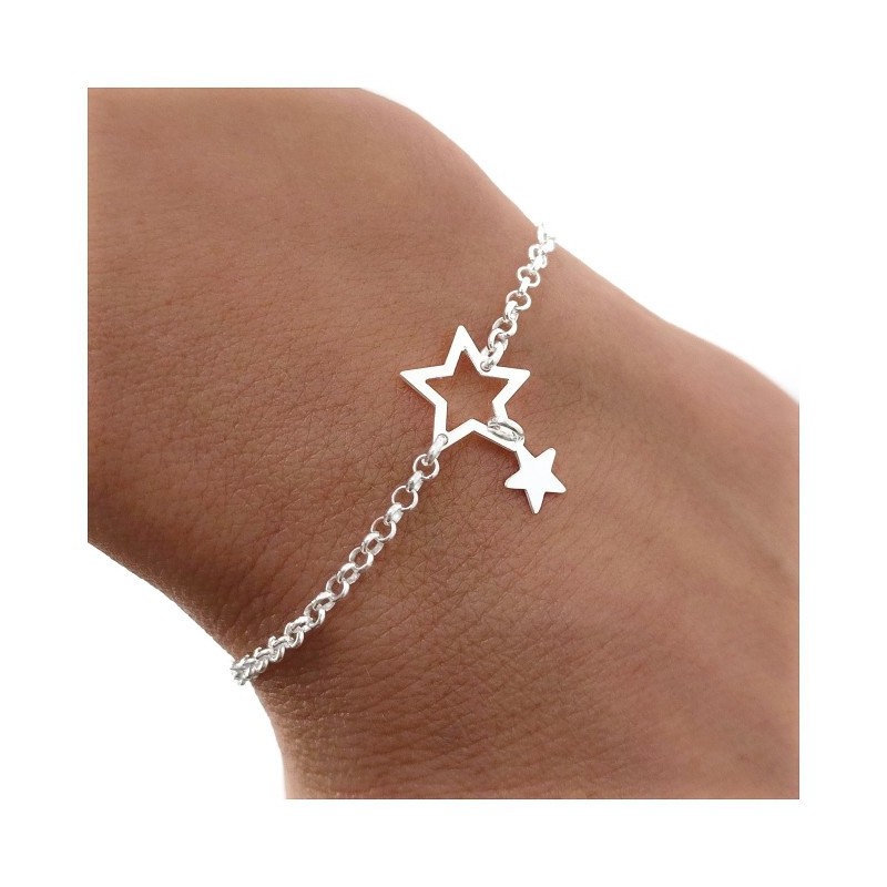 Pulsera doble cadena estrellas