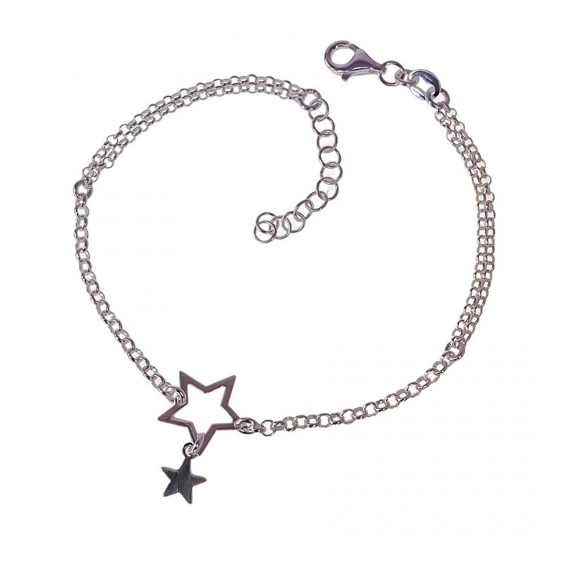 Pulsera doble cadena estrellas