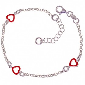 Pulsera infantil corazones esmalte