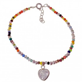 Pulsera piedra color corazón circonita