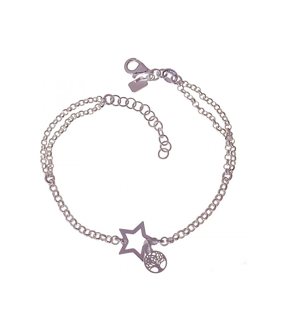 Pulsera rolo estrella árbol de la vida