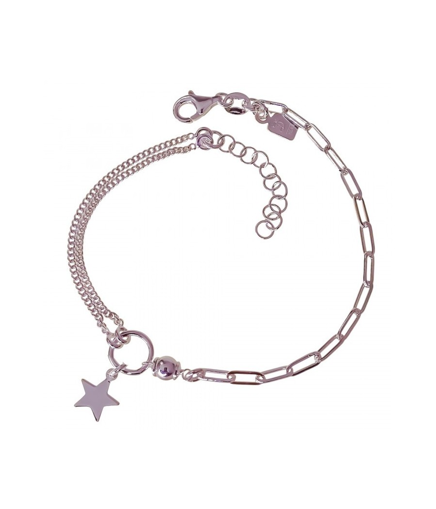 Pulsera doble cadena estrella