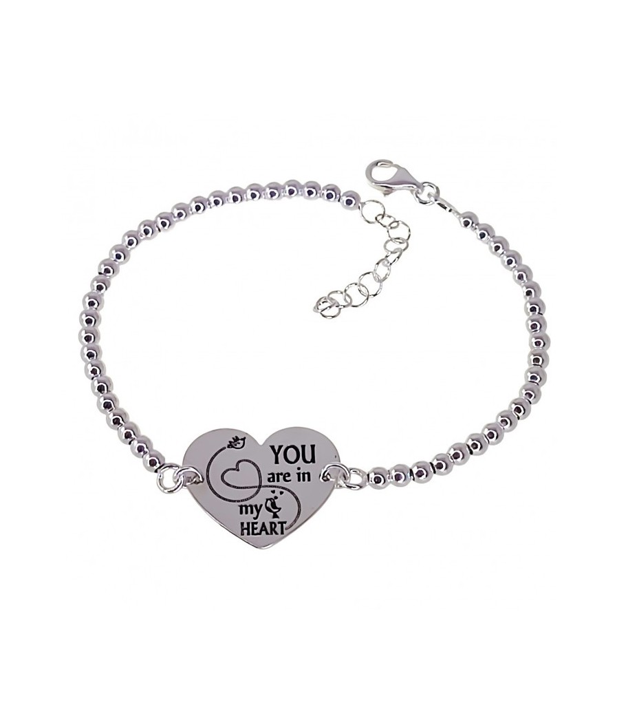 Pulsera bolas " You are in my heart "