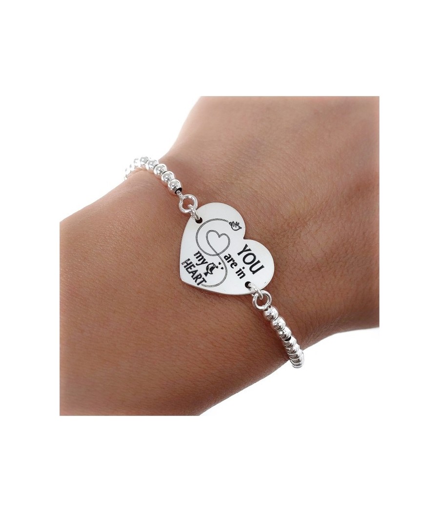 Pulsera bolas " You are in my heart "