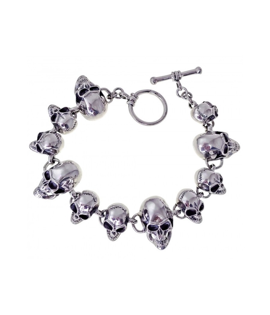 Pulsera de Plata de Ley 925 con Calaveras - Estilo Único y Moderno