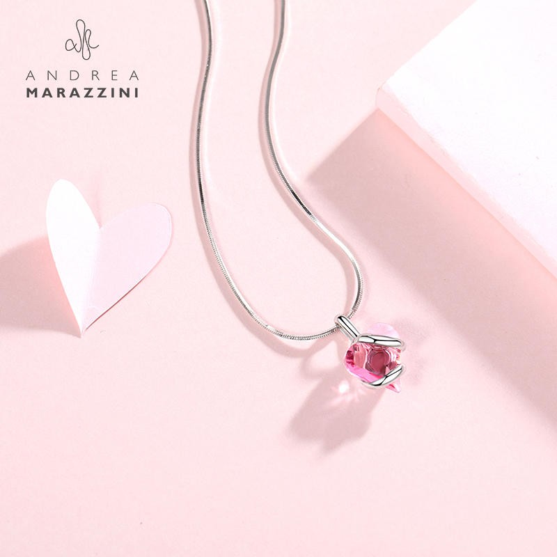 RHODIUM S COEUR RED PENDENTIF I