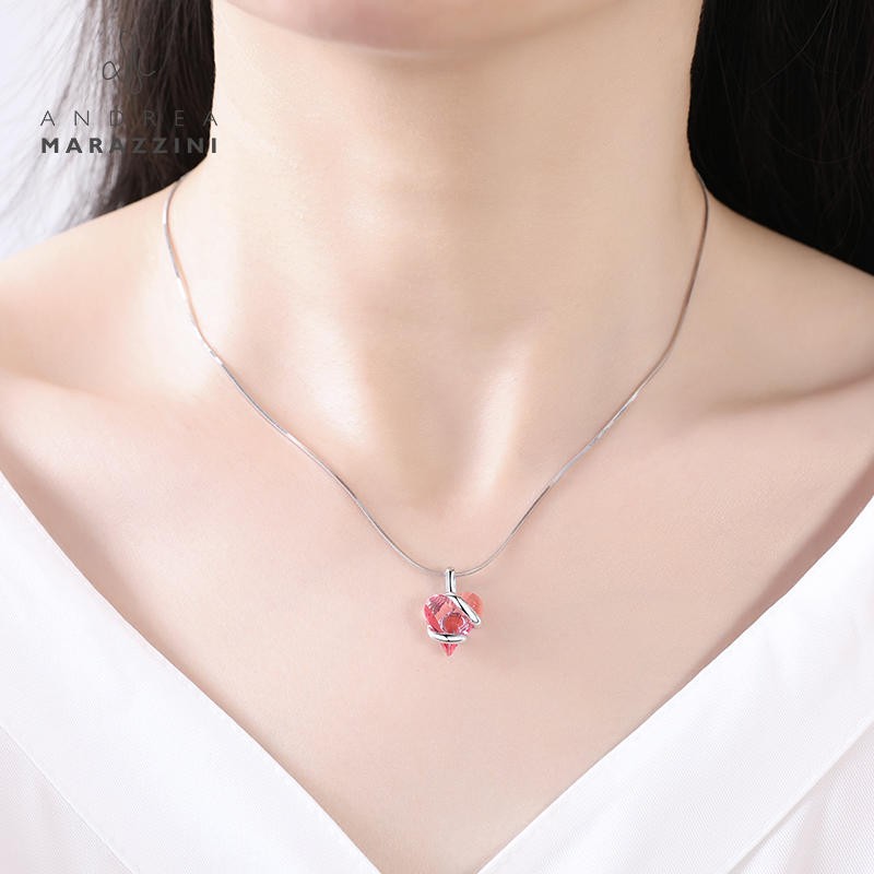 RHODIUM S COEUR RED PENDENTIF I