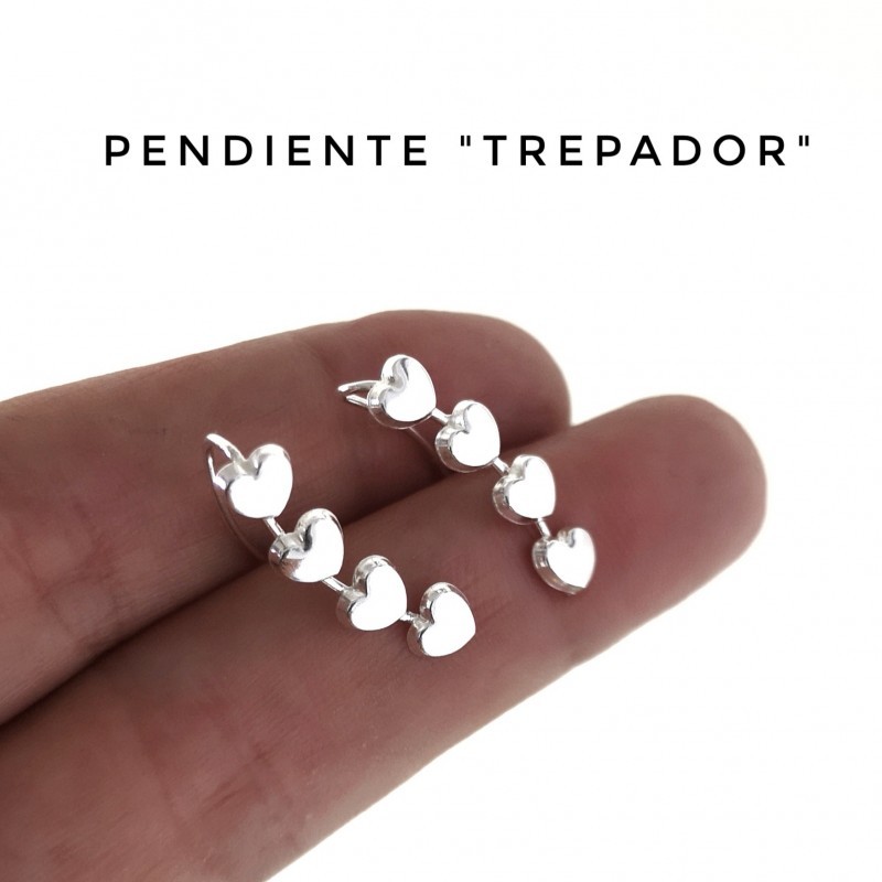 Pendiente trepador corazones